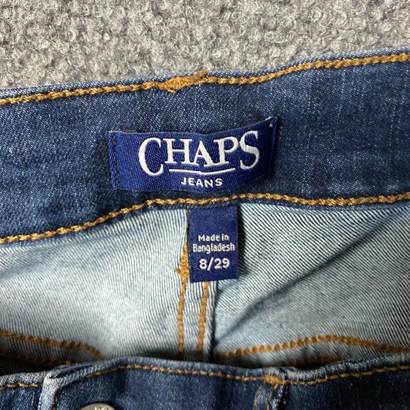 Chaps Mid Rise Crop Kick Jeans Women's Size 8/29 Denim Stretch Cotton Blend - Picture 8 of 10